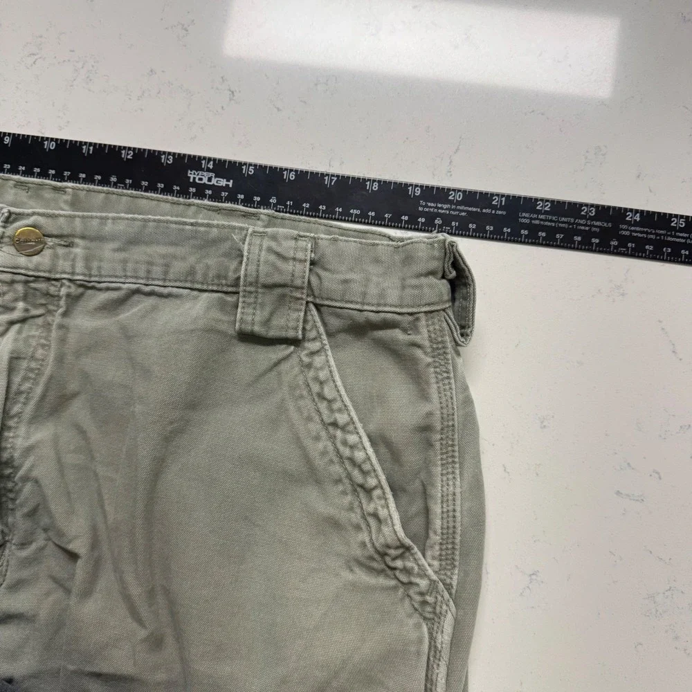 Vtg Carhartt Cargo Shorts Mens 40 Green Canvas Rugged‎ Workwear Relaxed Fit